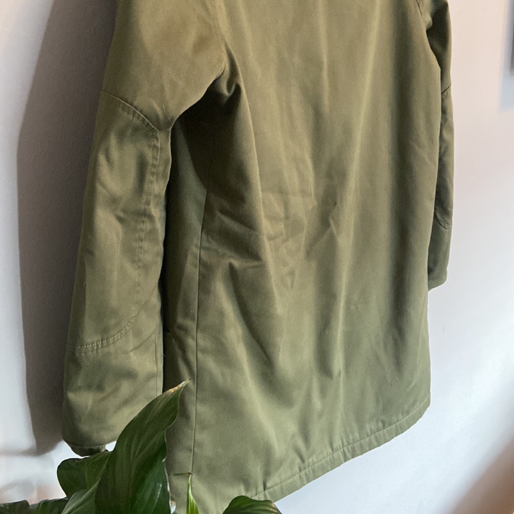 Cut 25 by Yigal Azrouel Olive Green Anorak Coat 100% Coyote Fur Hood - Picture 15 of 15